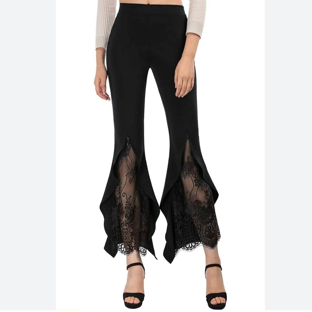Scarlet Darkness Pants‎ Womens XL Black Wanderlust Lace Witch Gothic Flare NWT